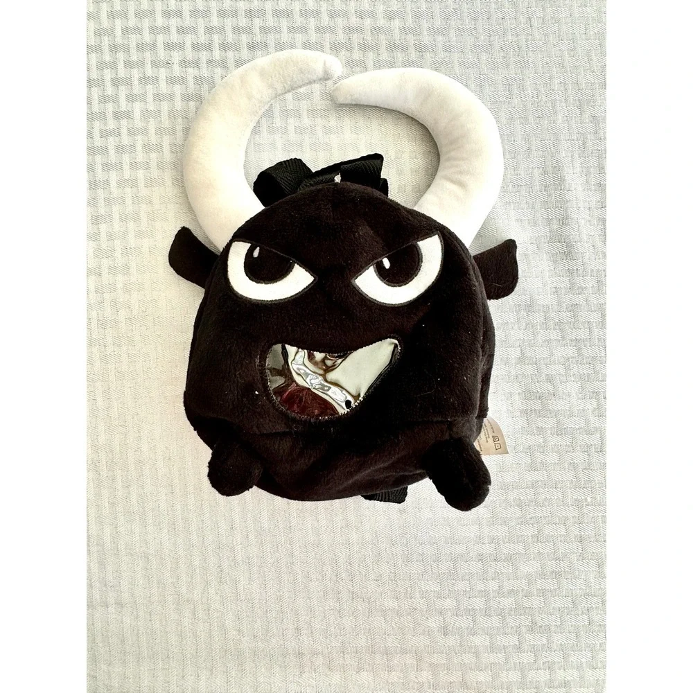 Jordi Nogues‎ Badtoro Black Plush Bull Mini Backpack Y2K Goth Emo Barcelona